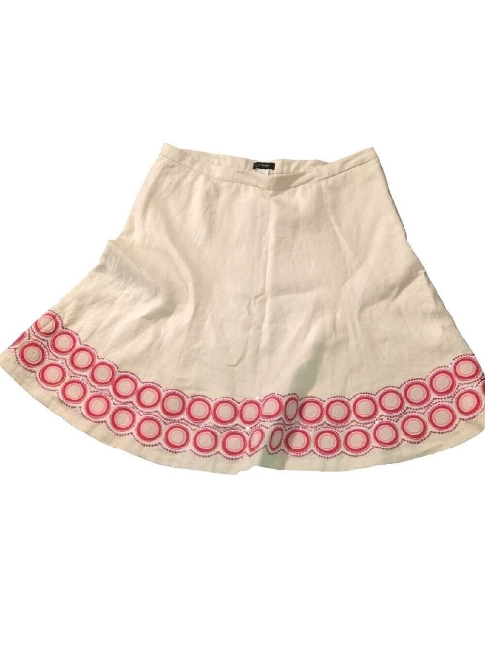 J. Crew Linen Sequin Flare Skirt Size 8
